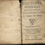 Coutumes Générales des Pays Duché de Luxembourg pages 0 - 1