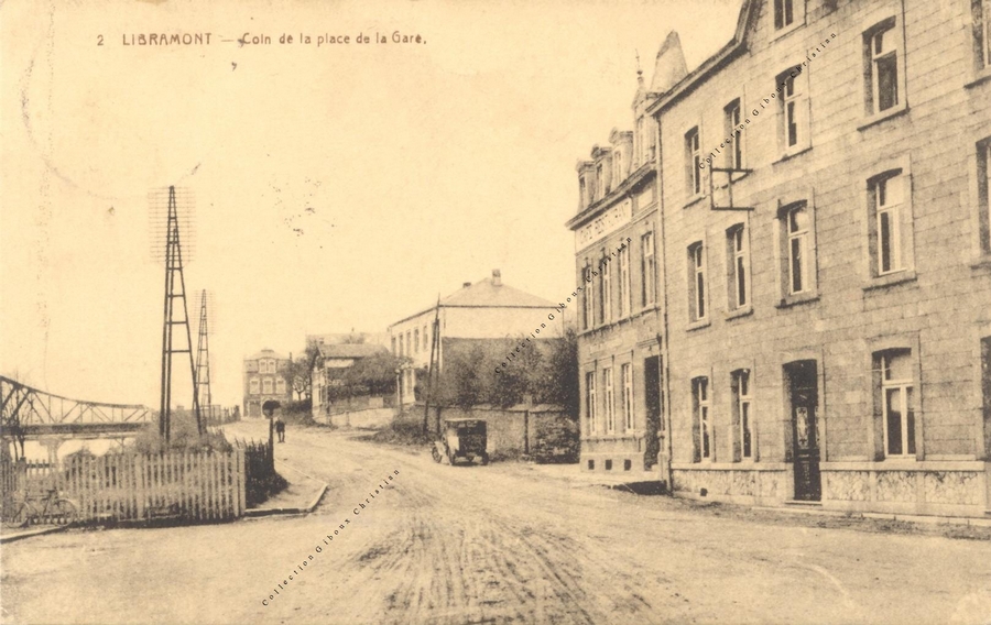 Libramont - Coin de la place de la Gare - Collection Christian Giboux