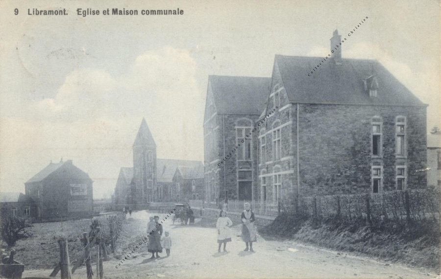 Libramont - Eglise et Maison communale - Collection Christian Giboux