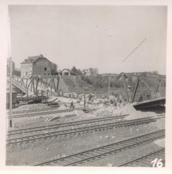 Libramont - guerre 40-45 - démolition du pont routier détruit - Collection Christian Giboux