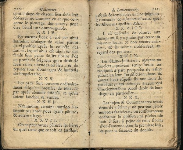 Coutumes Générales des Pays Duché de Luxembourg pages 110 - 111