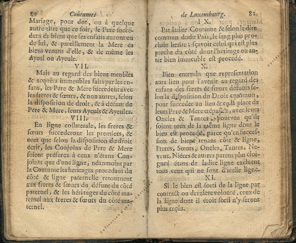 Coutumes Générales des Pays Duché de Luxembourg pages 80 - 81