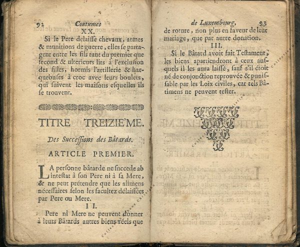 Coutumes Générales des Pays Duché de Luxembourg pages 92 - 93