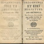 Ordonnance et Edit perpétuel des Archiducs pages 0 - 1