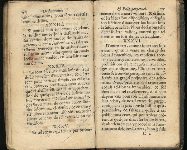Ordonnance et Edit perpétuel des Archiducs pages 26 - 27