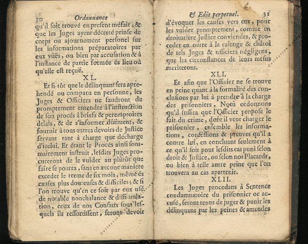 Ordonnance et Edit perpétuel des Archiducs pages 30 - 31