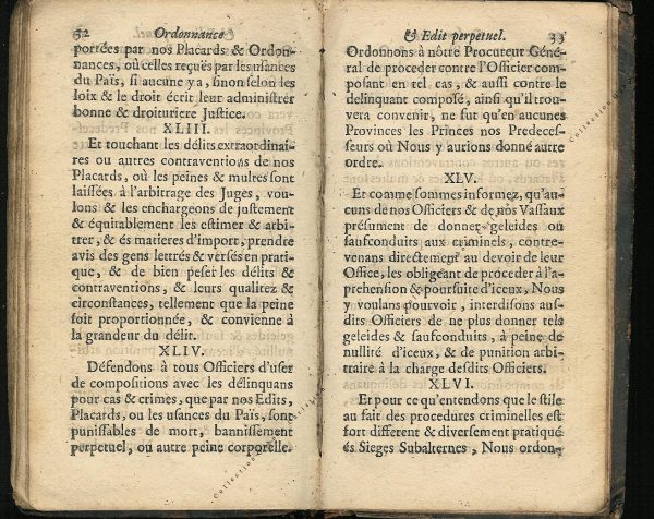 Ordonnance et Edit perpétuel des Archiducs pages 32 - 33