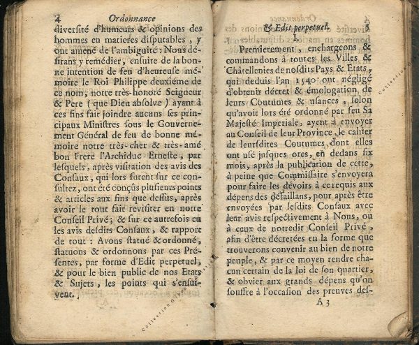 Ordonnance et Edit perpétuel des Archiducs pages 4 - 5