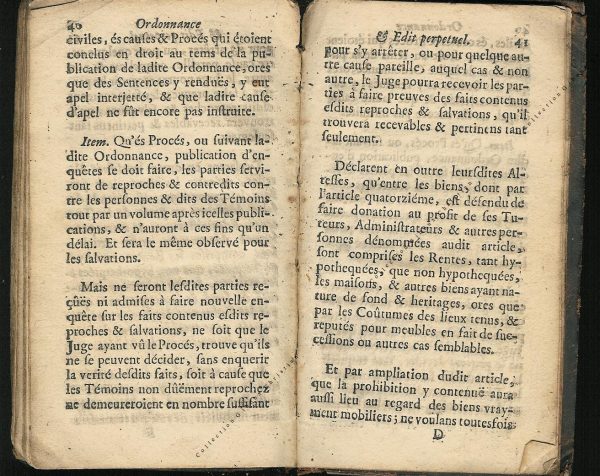 Ordonnance et Edit perpétuel des Archiducs pages 40 - 41